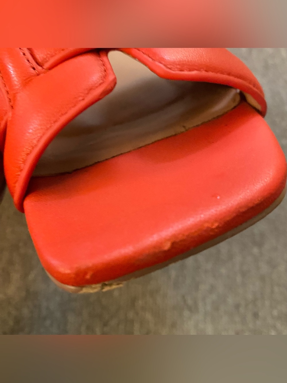 Bibi Lou Holly Flats Leather Open Toe Sandals Burnt Orange Red Slide 7 EU 37 - Picture 11 of 16